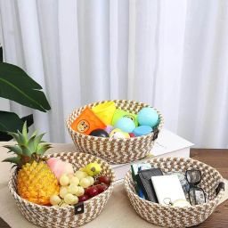 textile and beyond Set of 3 Handmade Rope Baskets image 2