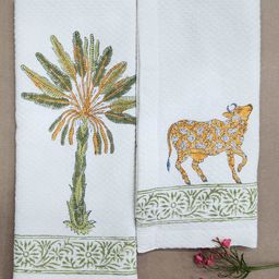 design gaatha home living Palm Hand Block Print Hand Towel image 2