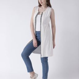 dodo & moa Front-Open Shrug with Contrast Border image 2