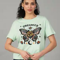 Shein Casual Short Drop-Shoulder Sleeves Chest Graphic Print Crew T-Shirt-image-92