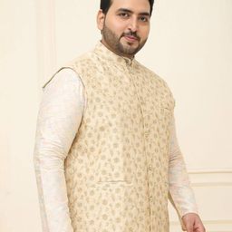 sojanya Men Regular Fit Nehru Jacket with Slit Pockets image 3