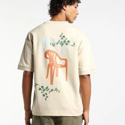 altheory by azorte Front Back Graphic Print Oversized Half Sleeve Sweatshirt image 3