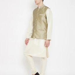 even Floral Print Button-down Nehru Jacket image 3
