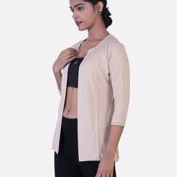 laasa Solid Open Front Shrug image 3