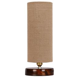 devansh Jute Table Lamp with Wood Base image 3