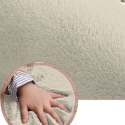luxehome international Rebbit Fur Rectangle Shape Carpet image 3