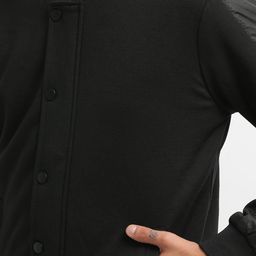 altheory by azorte Button-Down Bomber Jacket with Shoulder Panel image 3