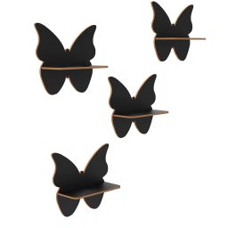 home sparkle Set of 4 Butterfly Shape Wall Shelf image 3