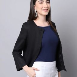 even Textured Front-Open Jacket image 3