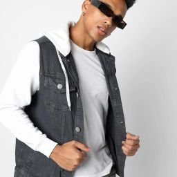 campus sutra Hooded Jacket with Button Closure image 3