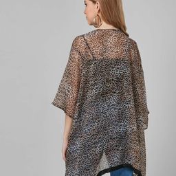 style quotient Animal Print Front-Open Shrug image 3