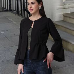 popwings Front-Open Shrug with Pearl Button-Loop Closure image 3