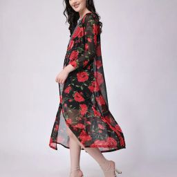 cation Floral Print Front-Open Shrug image 3