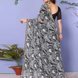 nyrika Paisley Print Chiffon Saree image 3