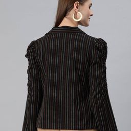 cottinfab Striped Front-Open Jacket image 3