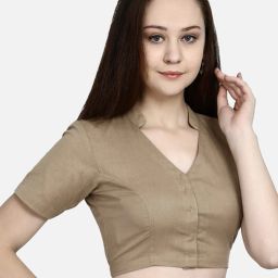 molcha Solid Collar-Neck  Blouse with Front Open image 3