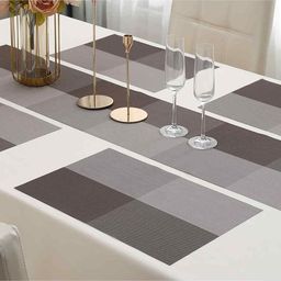 hokipo PVC Dinner Mats Set of 6 with Runner for Dining Table image 3