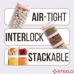 steelo Set of 18 Stack & Lock Round Air Tight Storage Containers image 3