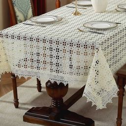 tanlooms Thread Cutwork Rectangular Table Cover image 3