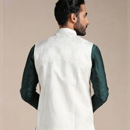manyavar Floral Pattern Nehru Jacket image 3