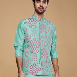 kisah Men Regular Fit Nehru Jacket with Button Closure image 3