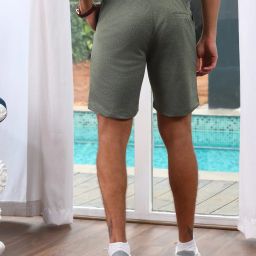 campus sutra Men Patterned Regular Fit Flat-Front Shorts image 3