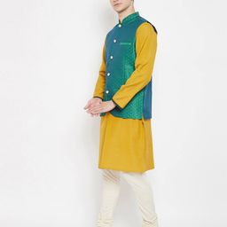 even Floral Pattern Button-down Nehru Jacket image 3