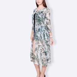 cation Tropical Print Front-Open Shrug image 3