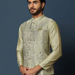 kisah Nehru Jacket with Woven Motifs image 3