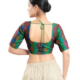 vamas Checked Front-Open Blouse image 3