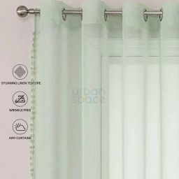 urban space Set of 2 Window Curtains with Pom-Poms image 3