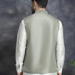 jompers Men Regular Fit Nehru Jacket with Button Closure image 3