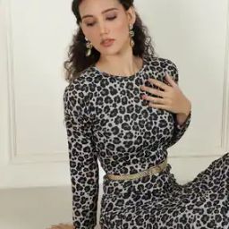 Shein Party Crew-Neck Full Sleeves Straight Hem Midi Bodycon Dress-image-24