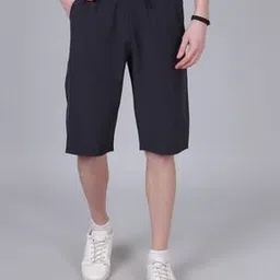 Shein Knee Length Track Shorts With Pockets-image-4