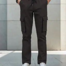 Shein Full Length Slim Fit Cargo Trousers with Flap Pockets-image-70