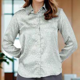 Shein Spread Collar Cuffed Sleeves Animal Print Shirt-image-82