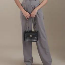 Shein High Rise Pleated Trousers With Pockets-image-45