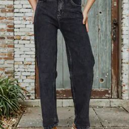 Shein Full Length High Rise Stone Wash Jeans-image-55