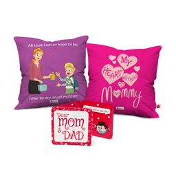 indigifts Set of 2 Mother Quote Print Cushions 12" x 12" image 3
