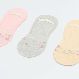 max Set of 3 Floral Print No-Show Socks image 3