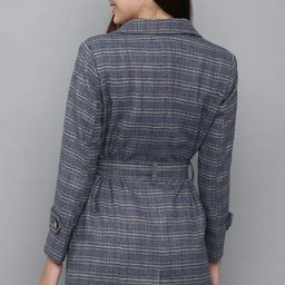 allen solly Checked Notched Lapel Peacoat image 3