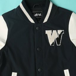 wotnot by azorte Colourblock Varsity Jacket image 3