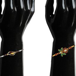 mahi Set of 2 Gold-Plated Rakhis image 3