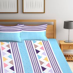 klotthe Set of 2 210 TC Geometric Print King-Size Bedsheets with Pillow Covers image 3