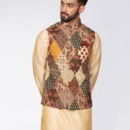 kisah Geometric Print Nehru jacket image 3