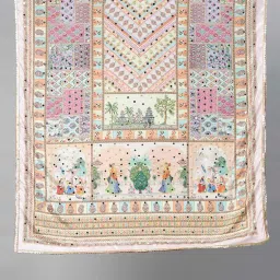 swi stylish Phulkari Embroidered Dupatta with Mirror Work image 3