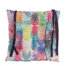 homely by romee Set of 2 Pineapple Print Chair Pads with Strings 16" x 16" image 3