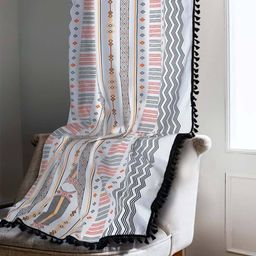 cortina eyelet curtain Set of 2 Geometric Print Window Curtains image 3