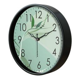 random Leaf Print Round Shaped Wall Clock image 3
