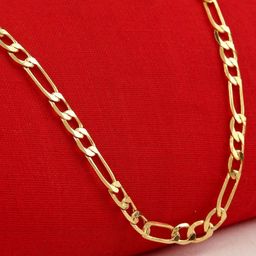 fashion frill Set of 2 Gold-Plated Figaro & Curb Chains image 3